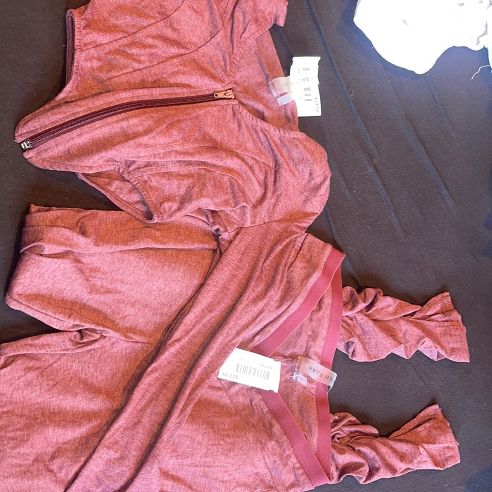 Zip up and legging set. Ruffle bottom
